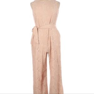Vince Camuto Lace Detailed Belted Jumpsuit Size 4